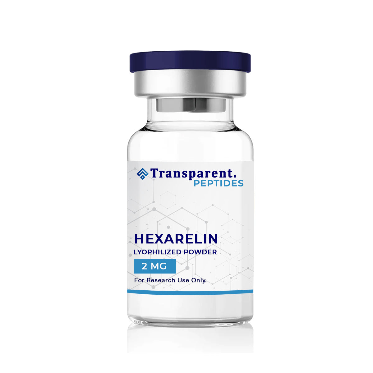 2mg powder vial of hexarelin peptide by transparent peptides